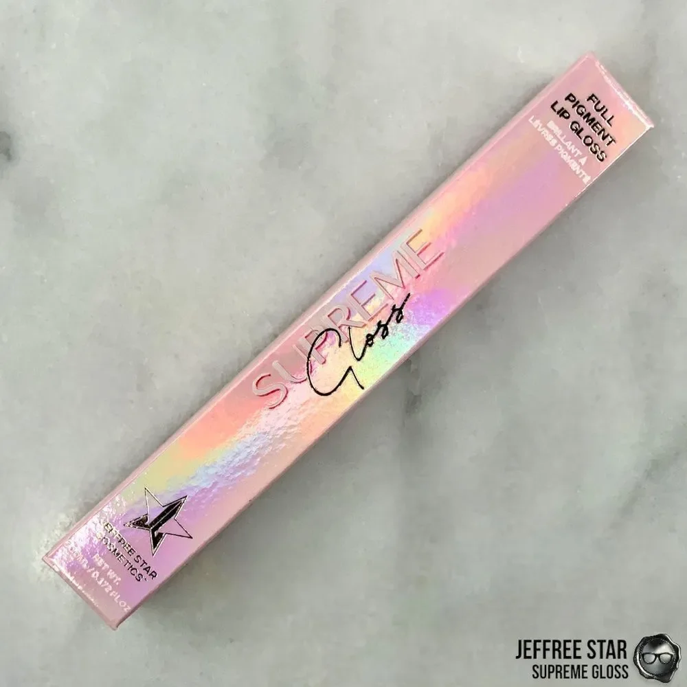 JEFFREE STAR EVERYBODY KNOWS SUPREME GLOSS FULL PIGMENT LIP COLOR IN RED ORANGE